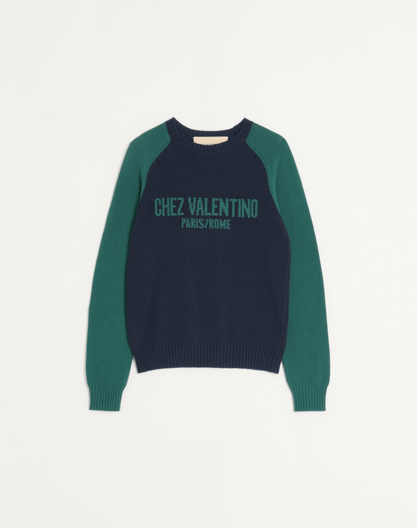 Maglia In Lana E Cotone Con Motivo Jacquard Chez Valentino