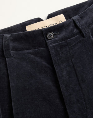 Pantalone In Velluto Di Cotone E Lino Lavato