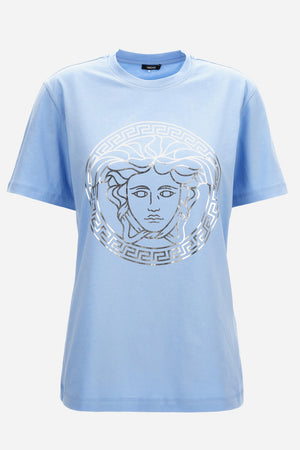 T-Shirt In Jersey Fabric With Medusa Lamina Print