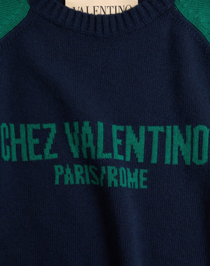 Maglia In Lana E Cotone Con Motivo Jacquard Chez Valentino