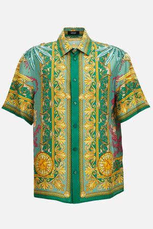 Informal Shirt In Barocco Palm Print Silk Fabric