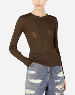 FULL-FASHIONED VISCOSE SWEATER