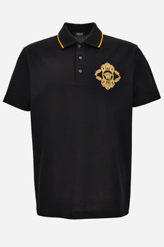 Polo In Piquet Fabric + Architectural Barocco Crest Embroidery