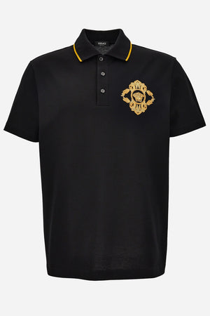 Polo In Piquet Fabric + Architectural Barocco Crest Embroidery