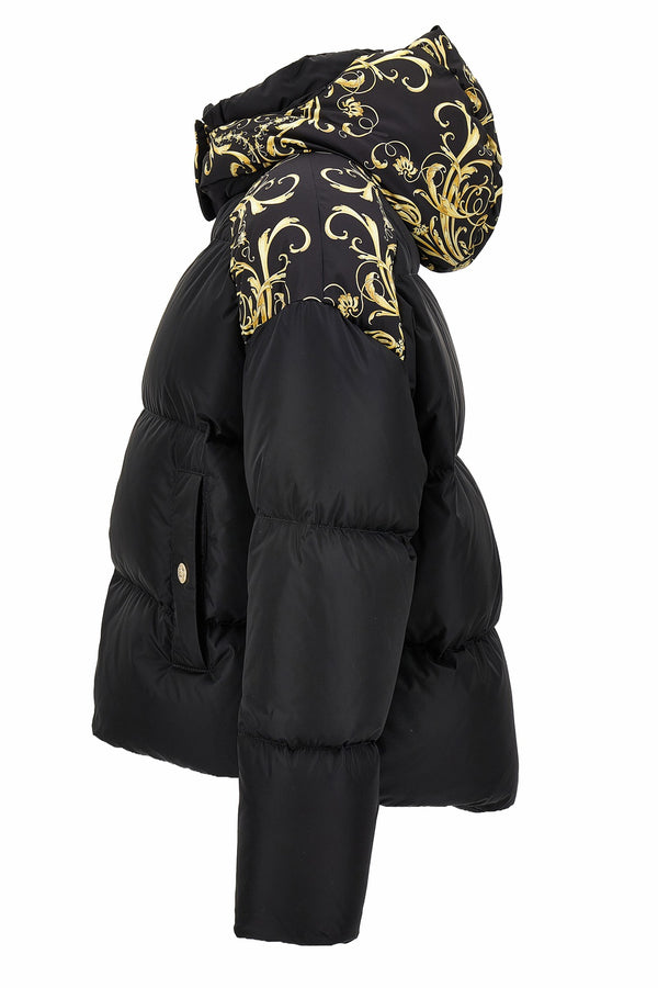 Padded Jacket In Fabric Nylon Whit Barocco Spring Print Details