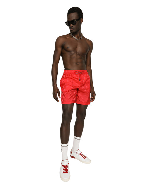 MID-LENGTH SWIM TRUNKS WITH JACQUARD DG MONOGRAM