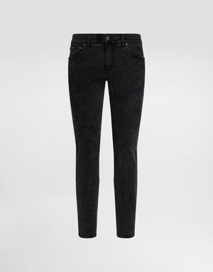 SKINNY JEANS IN STRETCH COTTON WITH PLAQUE