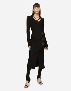 JERSEY ROBE COAT WITH TIES AND BELT LOOPS