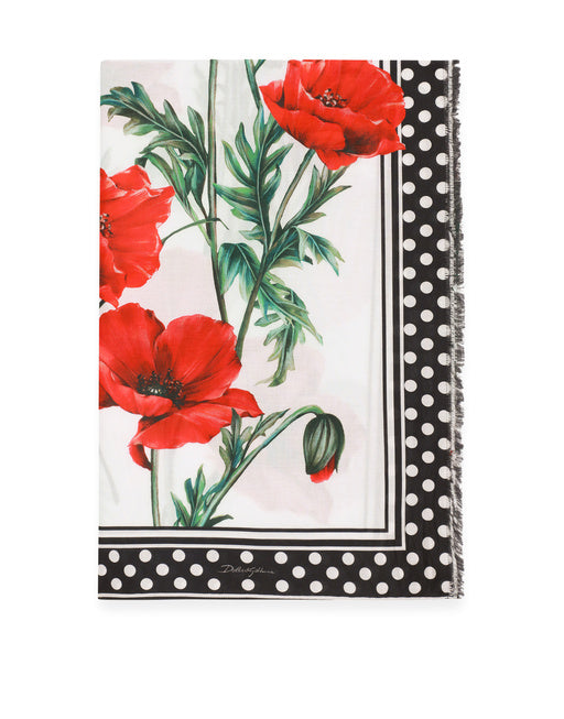 BATISTE SARONG WITH POPPY PRINT (110 X 190)