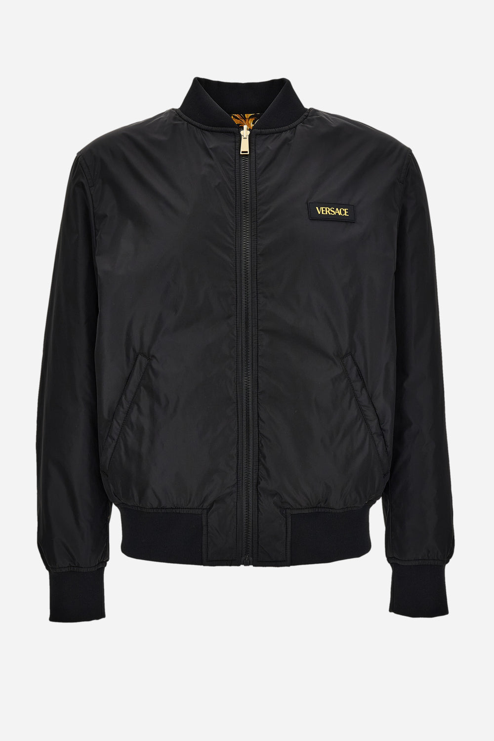 Blouson In Technical Fabric Plain-Medusa Leafy Print