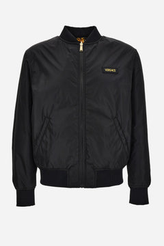 Blouson In Technical Fabric Plain-Medusa Leafy Print