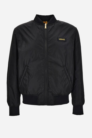 Blouson In Technical Fabric Plain-Medusa Leafy Print