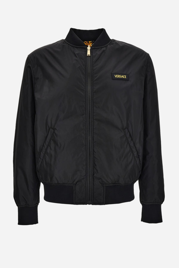 Blouson In Technical Fabric Plain-Medusa Leafy Print