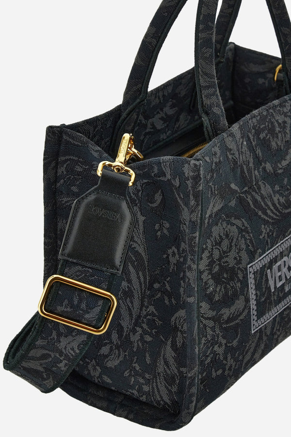 Athena Small Tote In Embroidery Jacquard  Barocco-Calf Leather