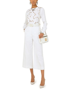 SILK SWEATER WITH OPENWORK EMBROIDERY