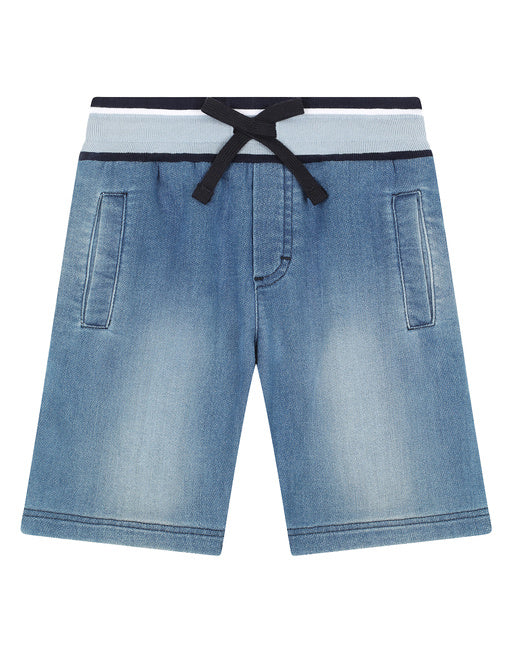 JERSEY DENIM JOGGING SHORTS