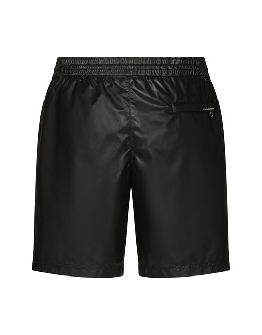 MID-LENGTH SWIM TRUNKS WITH BRANDED BAND
