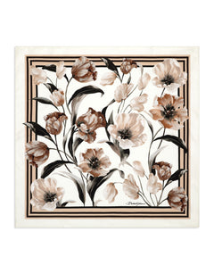 FLORAL-PRINT SILK BANDANNA (50X50)