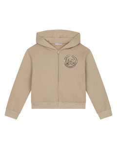ZIP-UP HOODIE WITH COIN PRINT