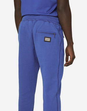 JERSEY JOGGING PANTS WITH LOGO PLAQUE