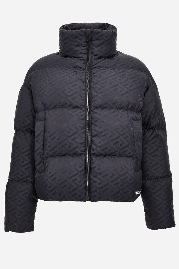 Padded Jacket In Technical Jacquard Greek Signature Fabric