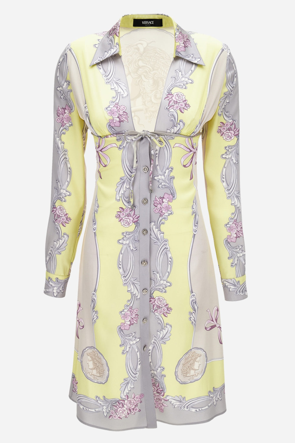 Dress In Silk Crepe Satin Print Cameo Foulard Pn 180