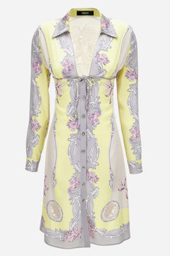 Dress In Silk Crepe Satin Print Cameo Foulard Pn 180