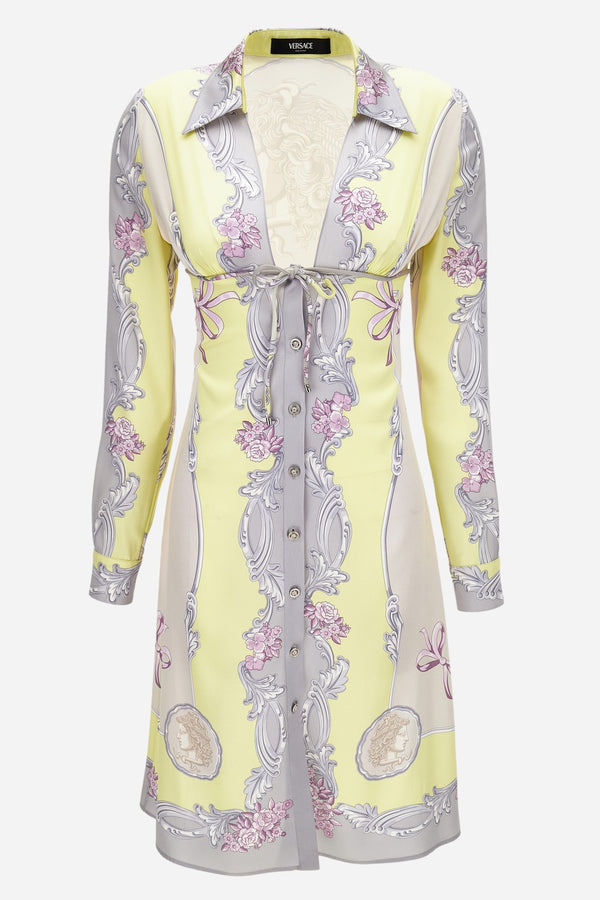 Dress In Silk Crepe Satin Print Cameo Foulard Pn 180