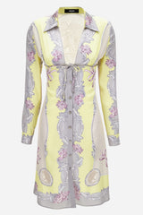 Dress In Silk Crepe Satin Print Cameo Foulard Pn 180
