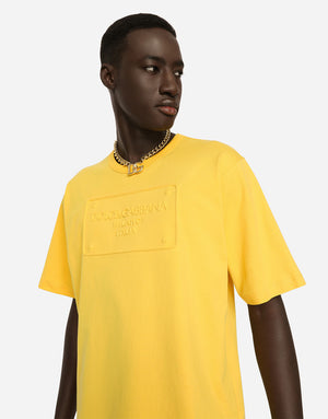 COTTON T-SHIRT WITH EMBOSSED LOGO
