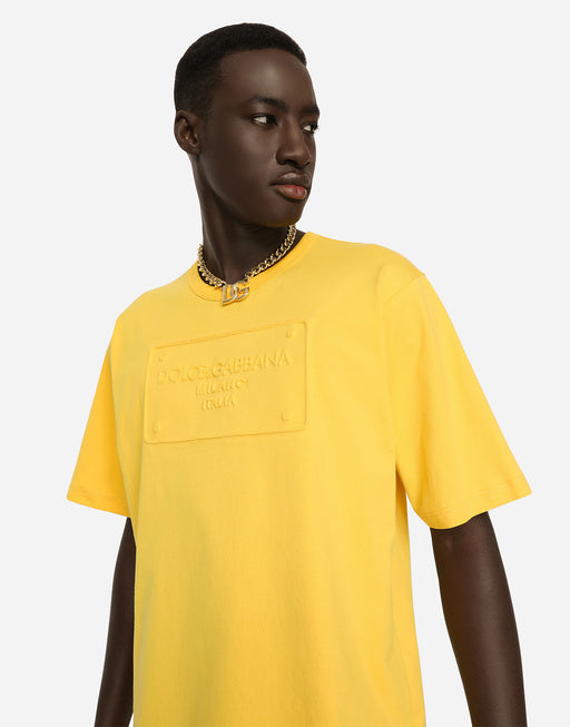 COTTON T-SHIRT WITH EMBOSSED LOGO