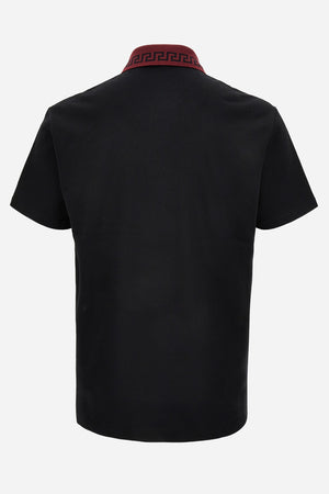Polo In Piquet Fabric - Greek Key Collar
