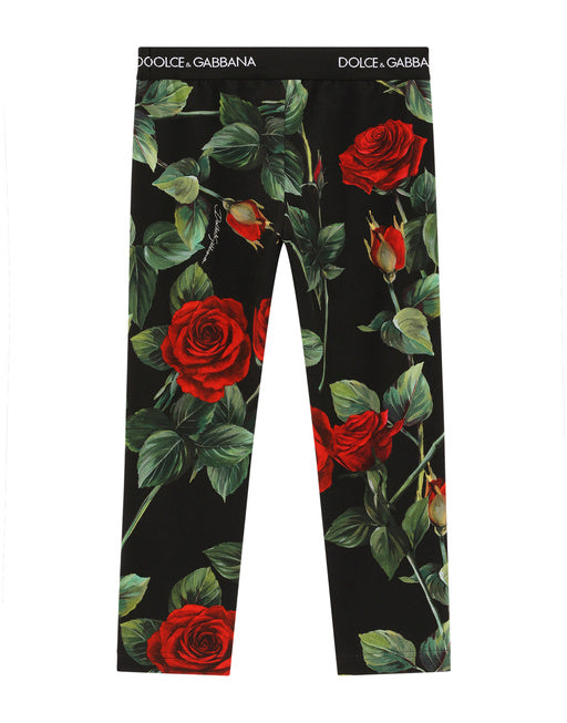 ROSE-PRINT INTERLOCK LEGGINGS