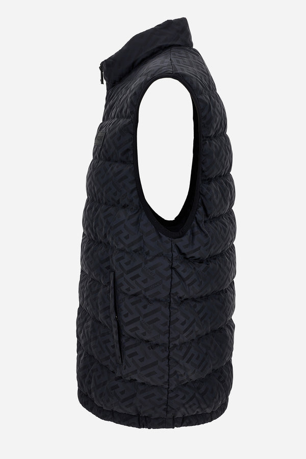 Down Jacket/Vest In Technical Fabric Jacquard Monogram Lightweight