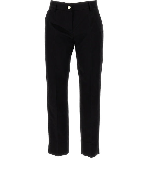 LOW-RISE COTTON FABRIC PANTS