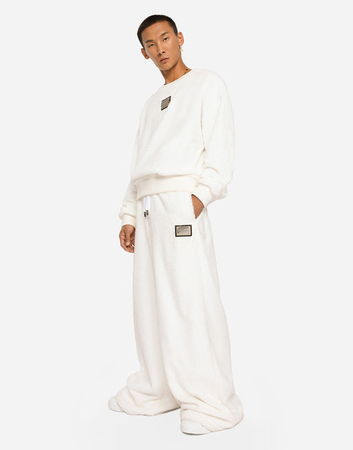 ROUND-NECK TERRYCLOTH SWEATSHIRT WITH LOGO TAG