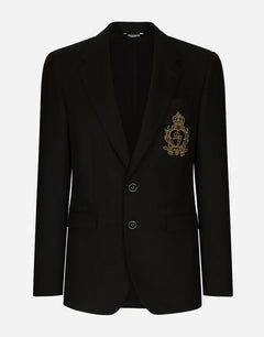 SINGLE-BREASTED WOOL AND CASHMERE JACKET WITH DG PATCH