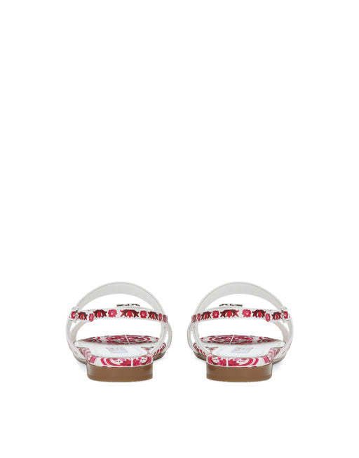 PRINTED CALFSKIN SANDALS
