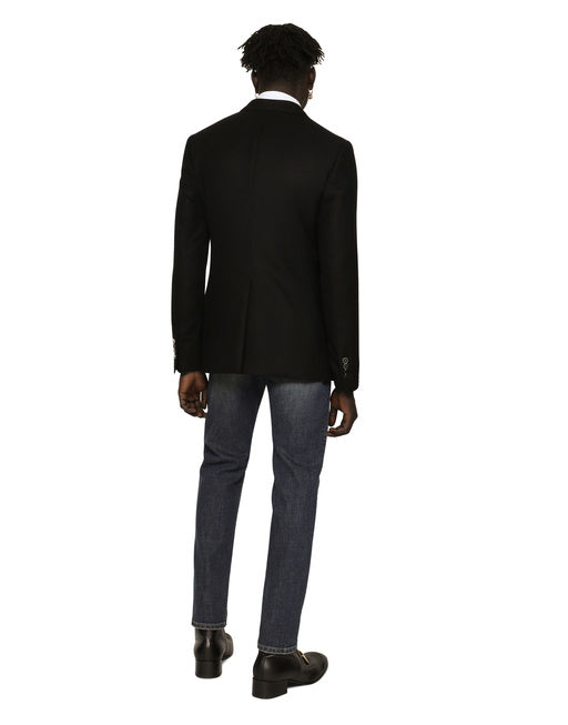 SINGLE-BREASTED WOOL AND CASHMERE JACKET WITH DG PATCH