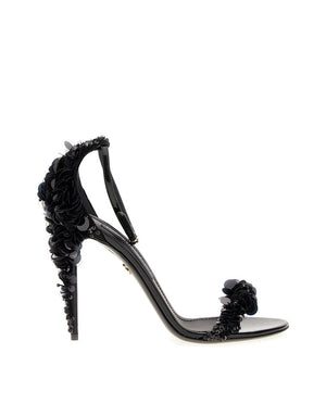 CALFSKIN SANDALS WITH SEQUIN EMBELLISHMENT
