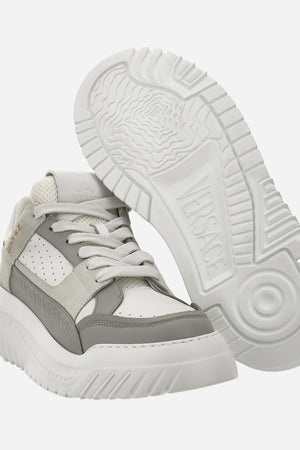 Oversize Court Sneaker In Calf Leather-Fabric