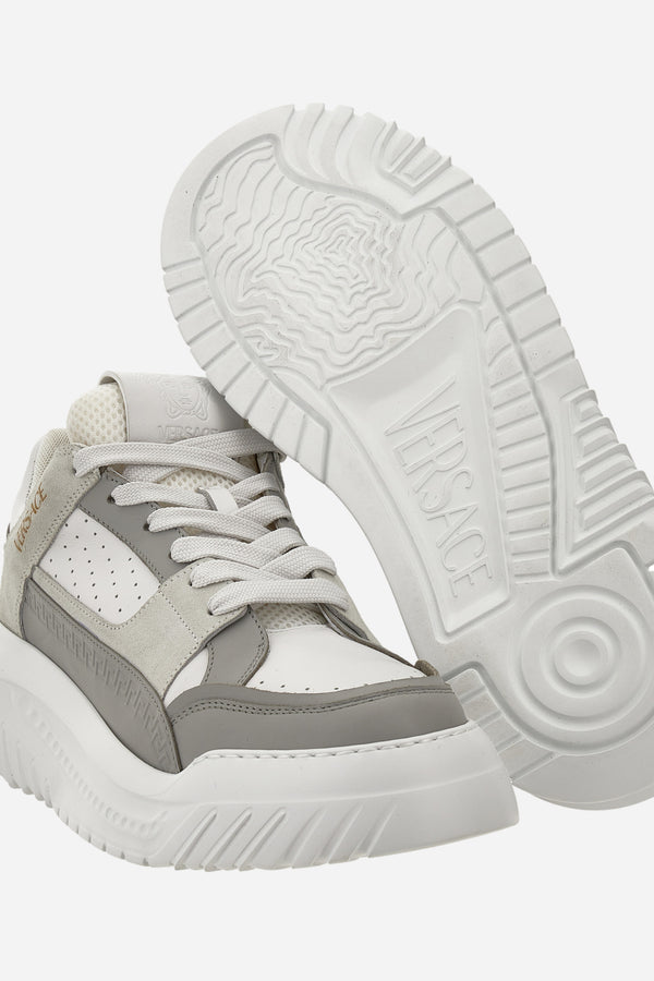 Oversize Court Sneaker In Calf Leather-Fabric