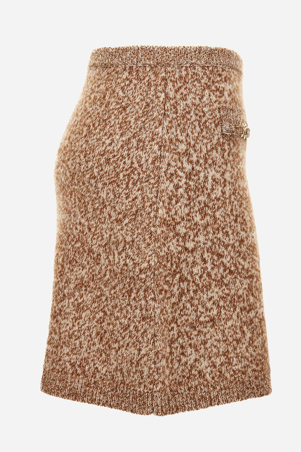 Knit Skirt In Mouline' Wool Cashmere Icons