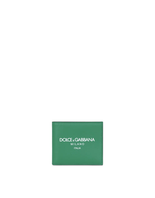 CALFSKIN BIFOLD WALLET WITH LOGO