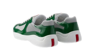 America's Cup in vernice e tessuto bike Verde / Argento Prada  Sneakers