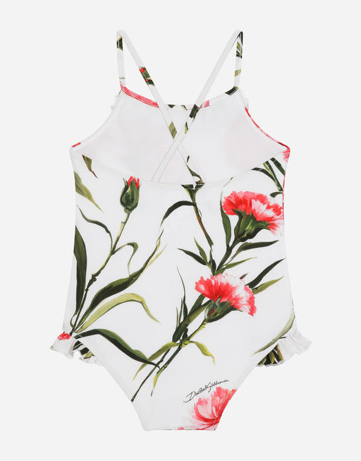 CARNATION-PRINT ONE-PIECE SWIMSUIT