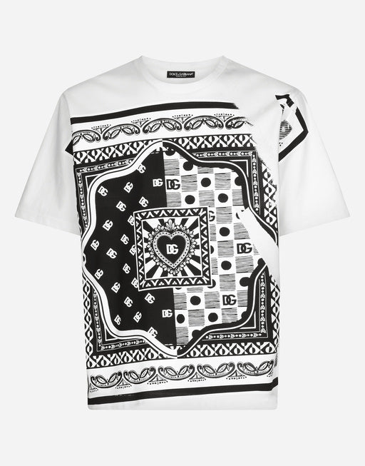 COTTON T-SHIRT WITH BANDANNA PRINT
