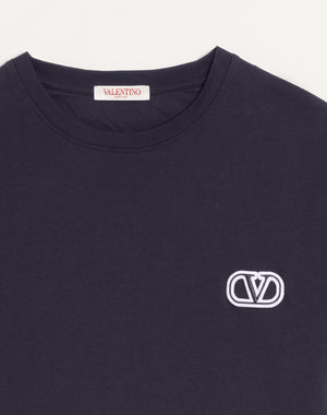 T-Shirt In Cotone Con Patch Vlogo Signature