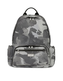 CAMOUFLAGE-PRINT NYLON BACKPACK WITH BRANDED TAG