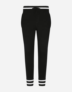 WOOL JOGGING PANTS WITH EMBROIDERY
